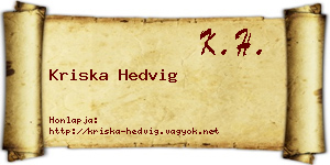 Kriska Hedvig névjegykártya